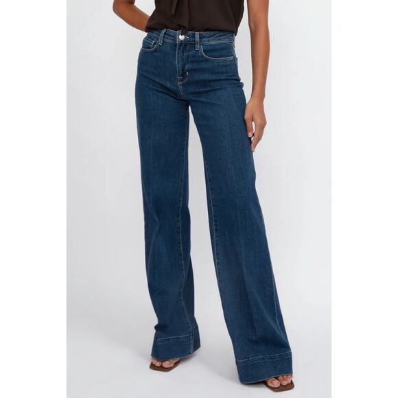 L'Agence Madden Wide Leg Jeans Womens 31 High Waist Flared Stretch Durango Wash - Picture 14 of 14